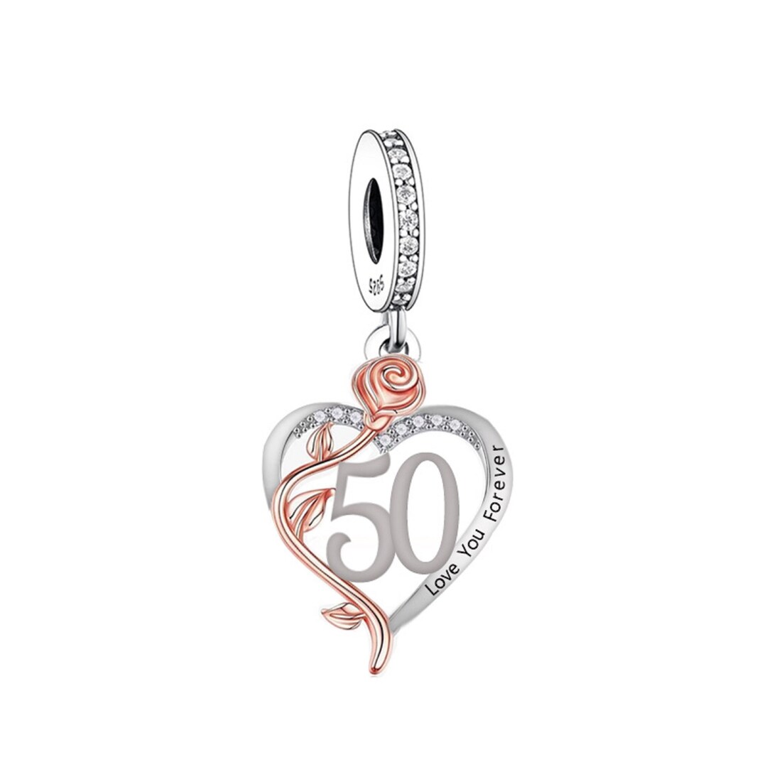 thumbnail interactive-video image 1 of Sterling Silver 'Heart Of The Ocean' Charm - S925 Cubic Zirconia By YOUnique Designs 1 of 4