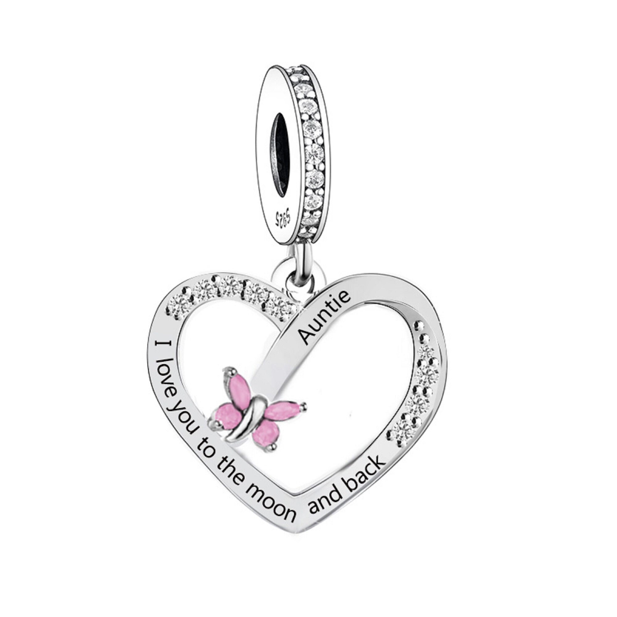Collier "I Love You To The Moon & Back" Argenté - Pendentif Lune Et Cœur - Neuf Avec étiquettes