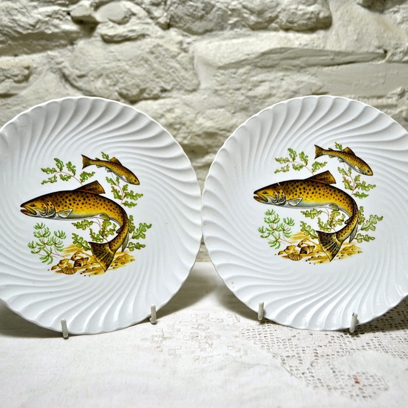 Burslem England Small Plates with Fish for Decorative Plates or Side