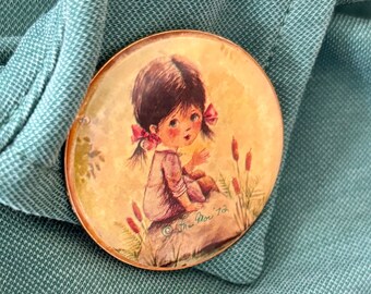 Vintage Fran Mar Moppit Brooch Pin: 1972 Signed Jewelry