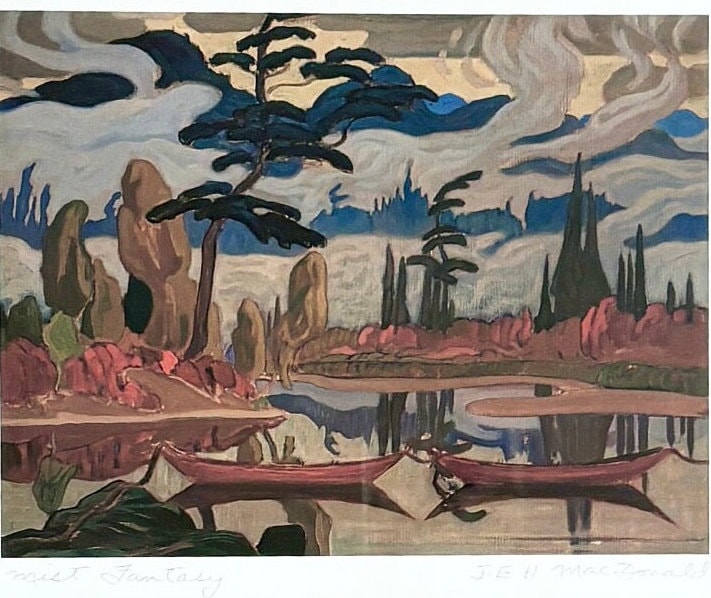 Framed Group of Seven J.E.H. Macdonald Canadian Painting