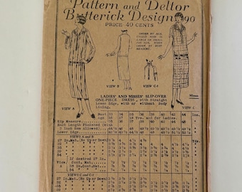 Antique 1900s Ladies Dress Sewing Pattern Butterick Design #5990 34 Inch Bust