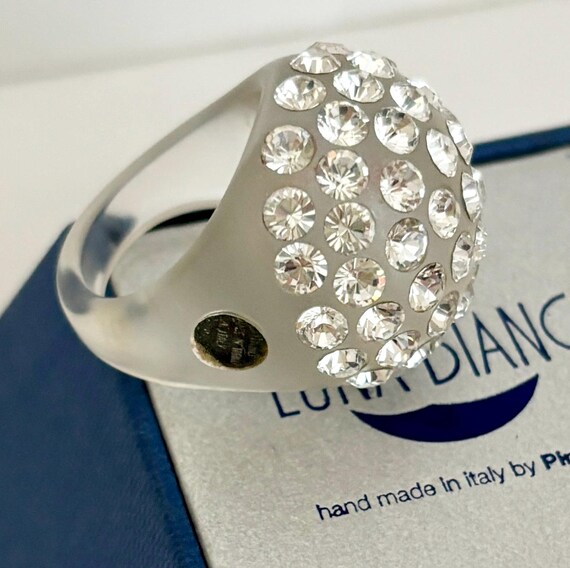 【Swarovski】Luna リング Luna cocktail ring, Moon, White, Rhodium plated | Swarovski