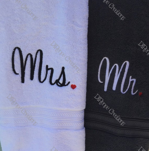Mr and mrs bath towel set deals