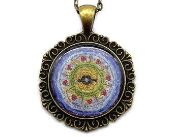 St. Hildegard of Bingen Handmade Pendant featuring Catholic Art by Dovetail Ink