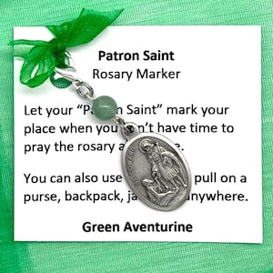 Saint Edward/St. Edward Rosary Marker/Zipper Pull/Stitch Marker with Accent Stone
