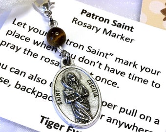 Saint Cecilia Rosary Marker/Zipper Pull/ Patroness of Musicians