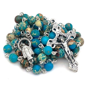 Our Lady of the Miraculous Medal Catholic Handmade Rosary in Regalite