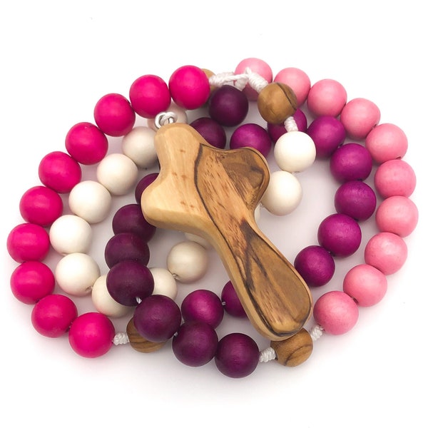 The Juliette Wood Rosary with Bethlehem Olivewood Cross