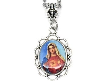 Immaculate Heart of Mary Pendant Necklace
