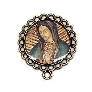 Unsere Dame von Guadalupe handgemachte Rosenkranz Herzstück