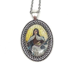 Saint Teresa of Avila Pendant Necklace in Silver