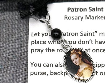 Saint Catherine of Alexandria Rosary Marker/Zipper Pull