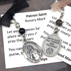 Saint Sebastian Rosary Marker/Zipper Pull for Soccer Players