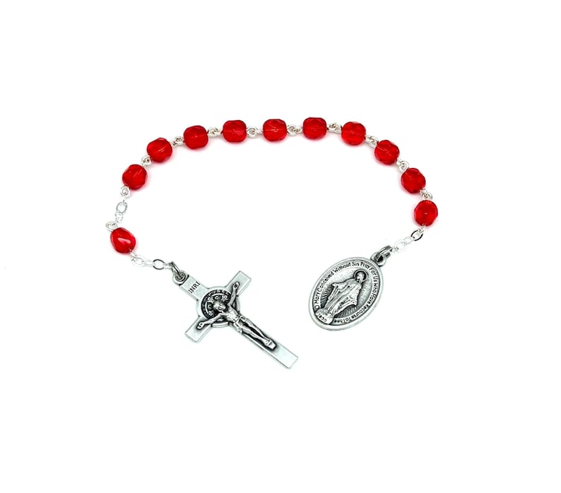 One Decade Ruby Ruby Red Handmade Catholic One Decade Pocket Rosary - Etsy