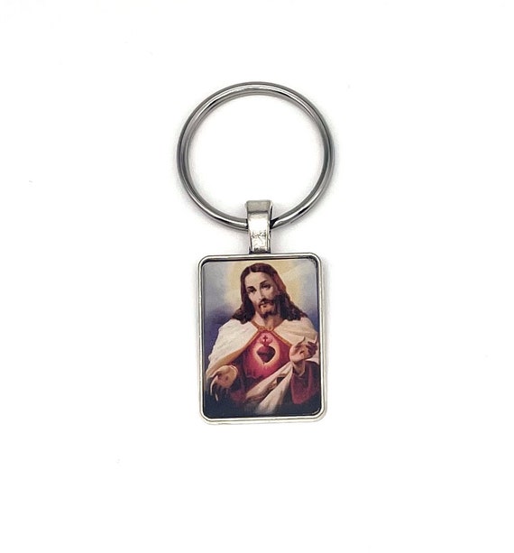 Sacred Heart of Jesus Key Chain - Etsy
