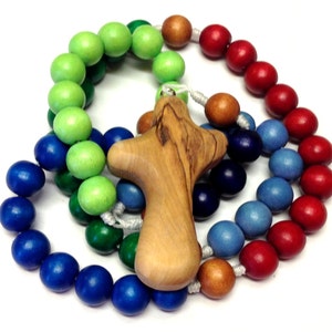 Boys Bethlehem Olive Wood Cross on Children's Rosary