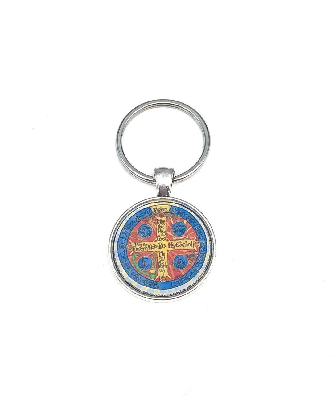 Saint Benedict Key Chain, Art by Dovetailink - Etsy