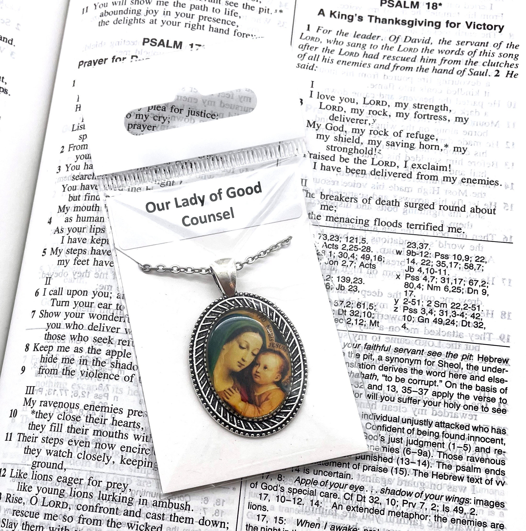 Our Lady of Good Counsel Handmade Pendant Featuring Art by by