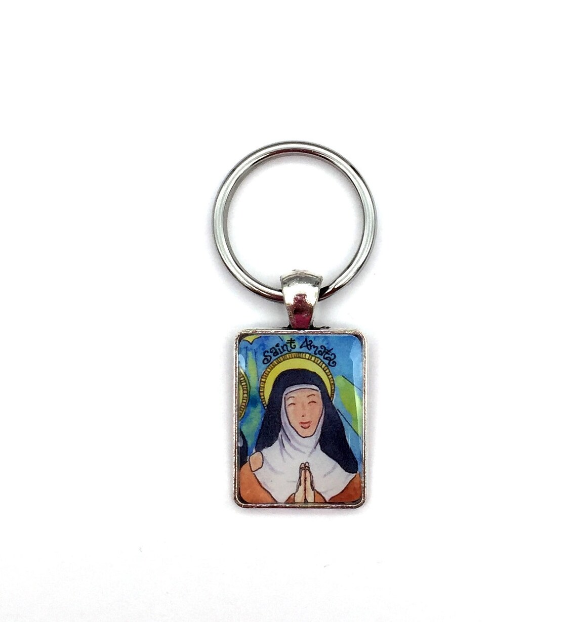 Saint Amata of Assisi Key Chain Art by Dovetailink Etsy