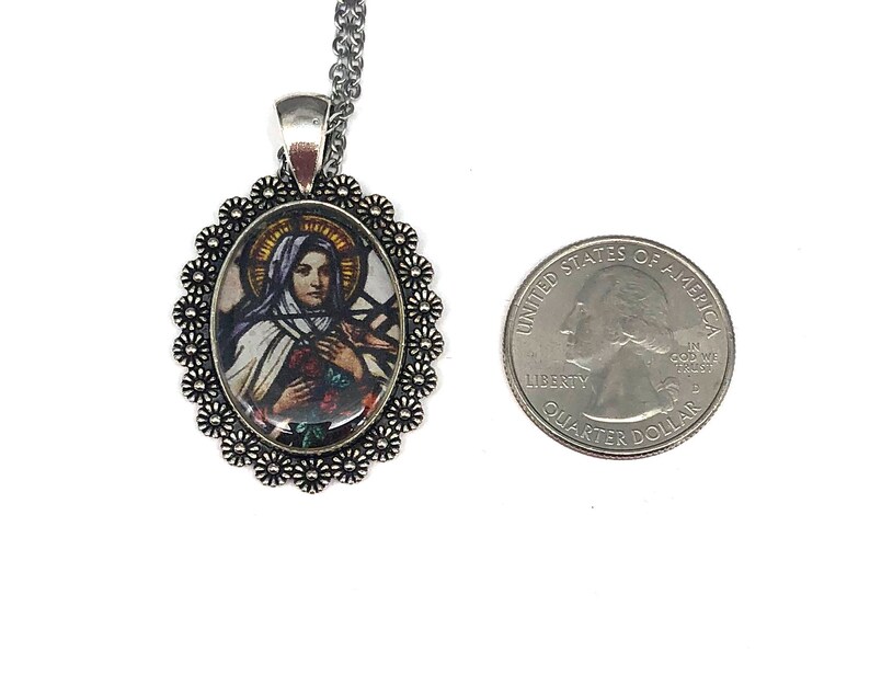 Saint Therese of Lisieux the Little Flower Pendant Necklace Etsy