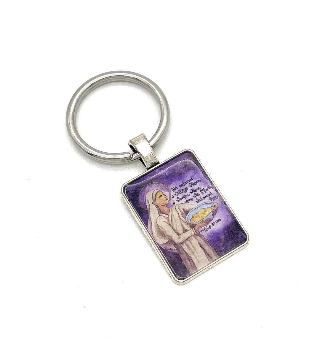 Saint Martha Key Chain, Art by Dovetail Ink Etsy