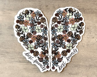Best Friends Sticker Set | Two Heart Stickers | Best Friend Gift
