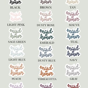 Maid of Honor Sticker Bridal Party Gift Bridesmaid Proposal image 3
