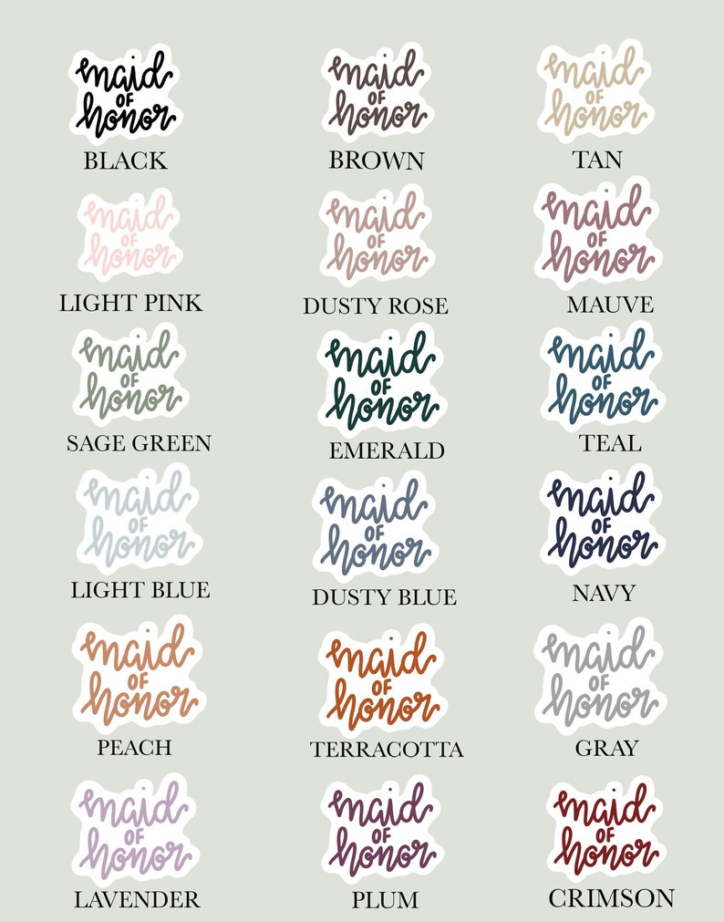 Maid of Honor Sticker Bridal Party Gift Bridesmaid Proposal image 3