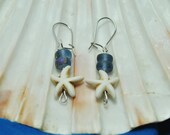 Starfish earrings; teen earrings; white earrings; beach earrings; summer earrings; sea life earrings; under 10 dollar gifts; hypoallergenic