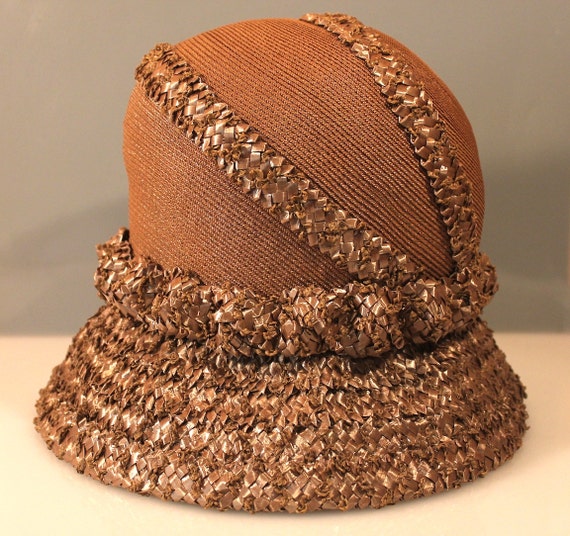 Perfect Flapper Cloche Antique Straw Hat 1920's E… - image 2