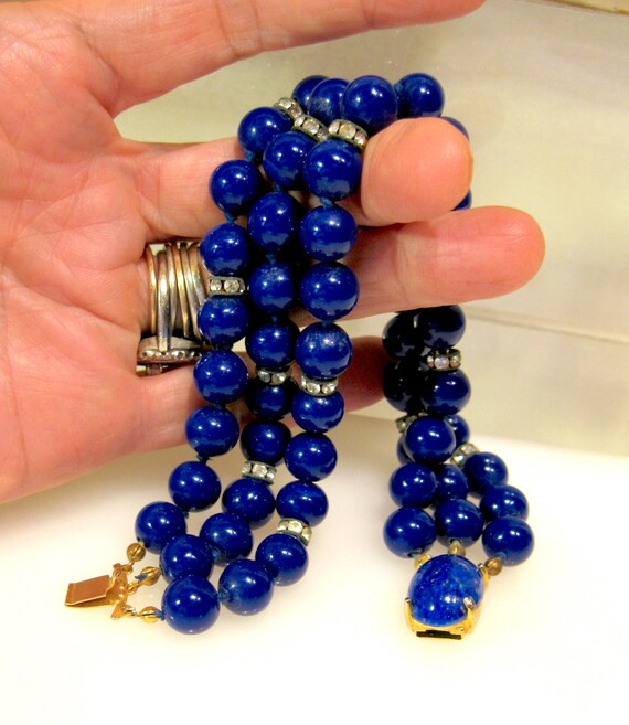 Double Strand Blue Lapis with Copper Feather main image 1