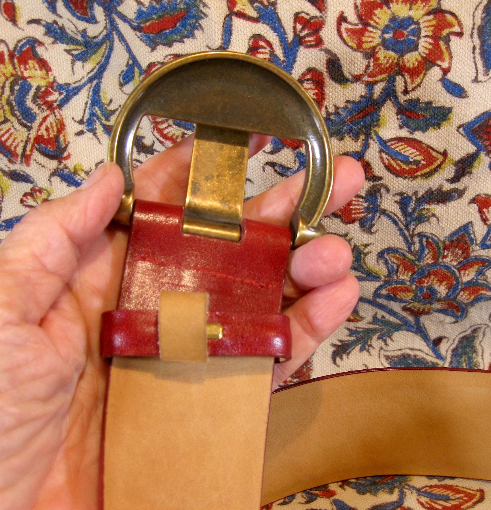 W. Kleinberg Red XS America Womans Leather Belt With  display picture 3