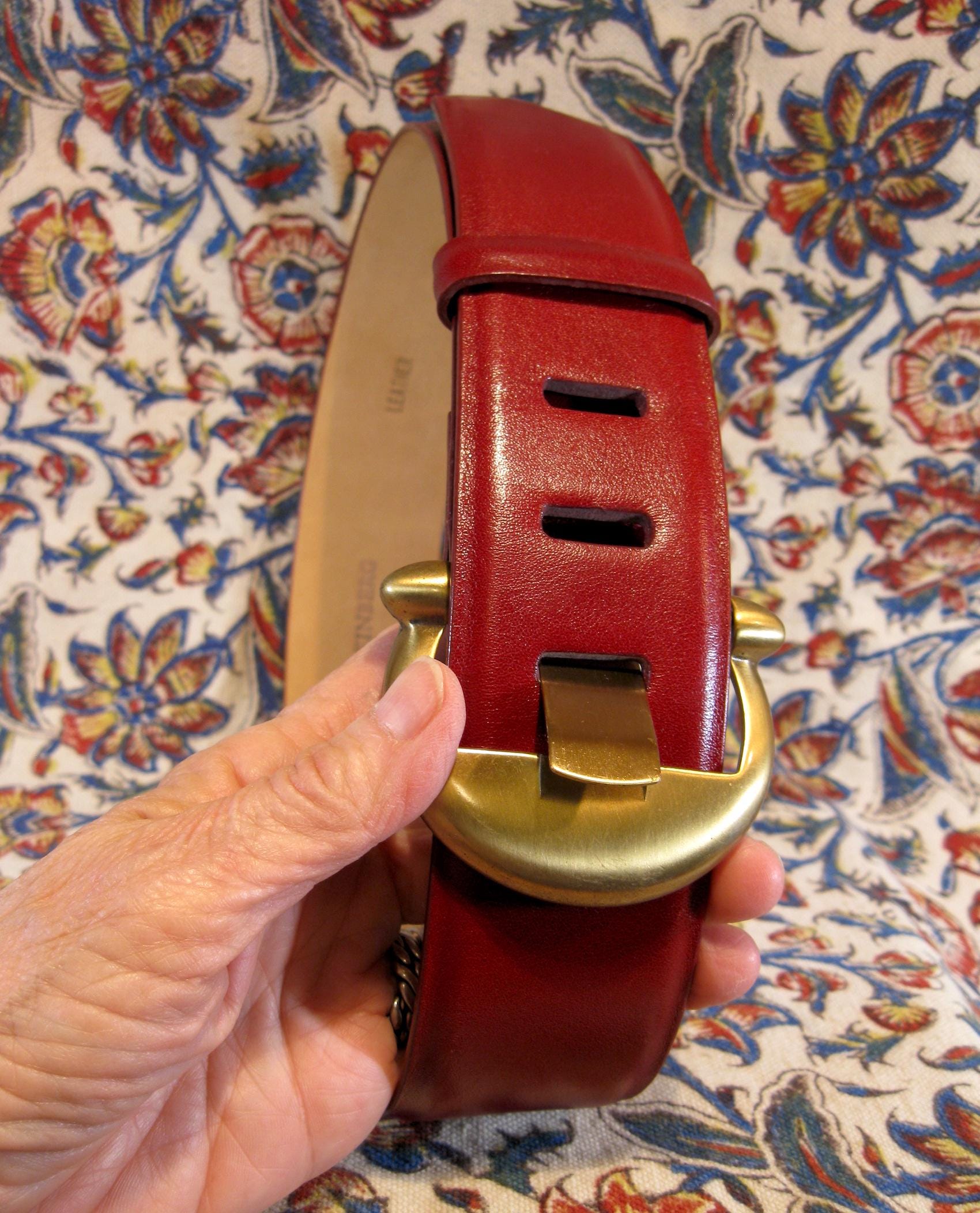 W. Kleinberg Red XS America Womans Leather Belt With  display picture 2