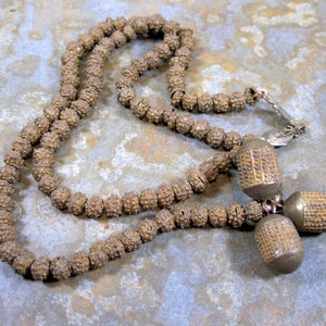 Antique Yoruba African Necklace 3 Pendant Old Gold Wash early 1900&#39;s Nigeria Original