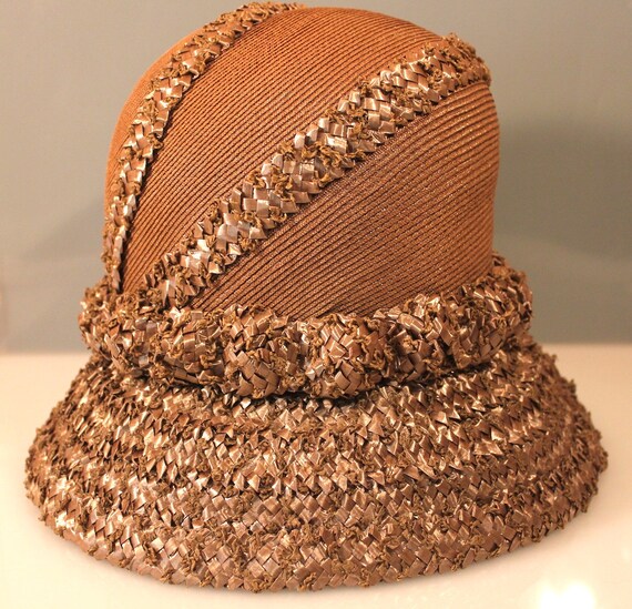 Perfect Flapper Cloche Antique Straw Hat 1920's E… - image 3