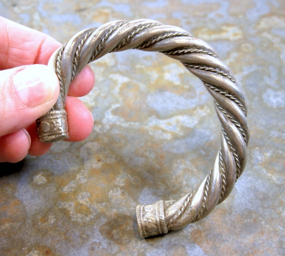 Bedouin Twisted Silver Mixed Solid Metal Tube and… - image 1