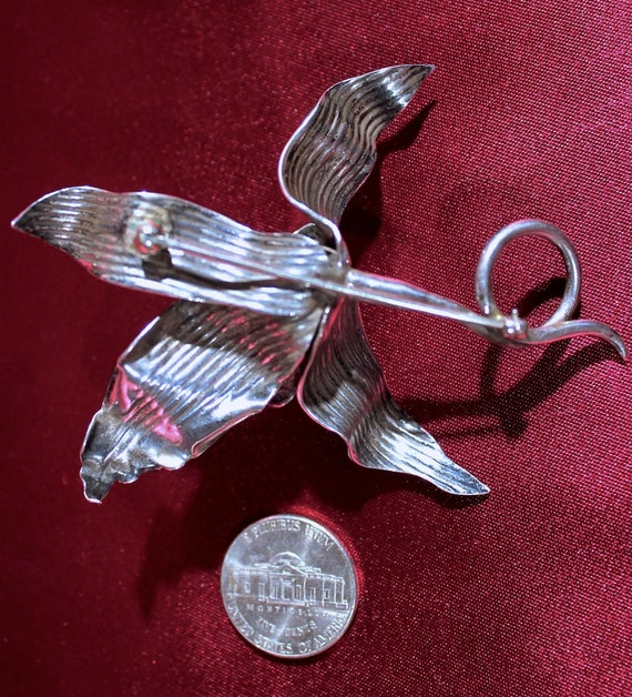 Large American Studio Substantial Sterling Orchid… - image 4