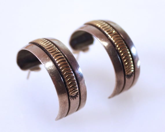 Navajo 14k SterlingB.Morgan Pierced Earrings