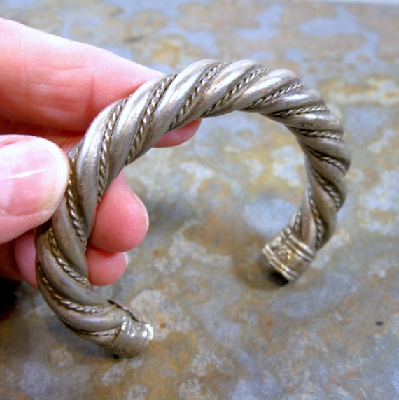 Bedouin Twisted Silver Mixed Solid Metal Tube and… - image 3