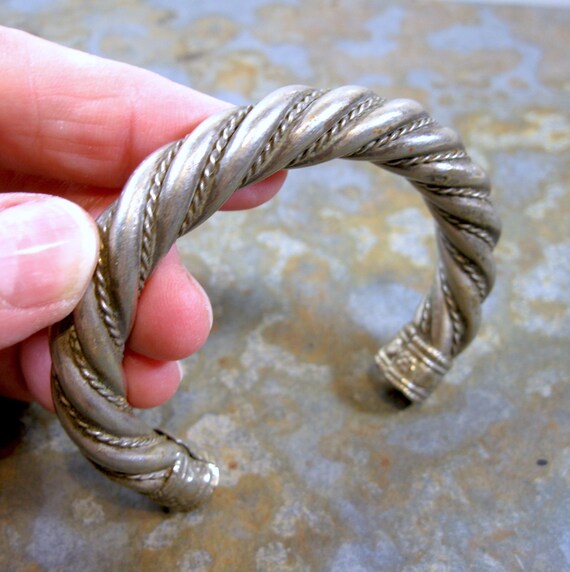Bedouin Twisted Silver Mixed Solid Metal Tube and… - image 3