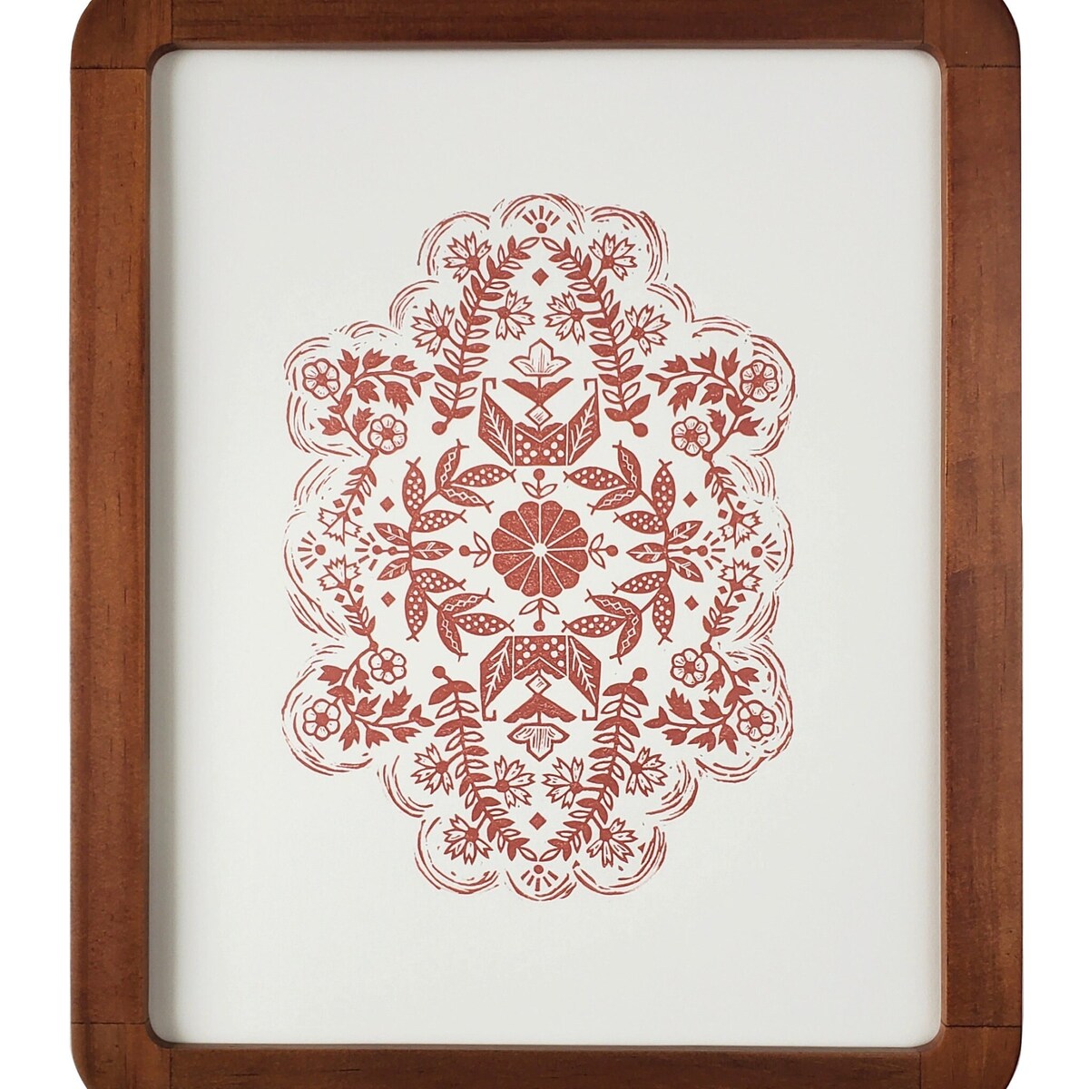 Floral symmetry block print - flower pattern wall art - boho home decor