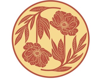 Flower yin yang sticker, 3x3 circle sticker