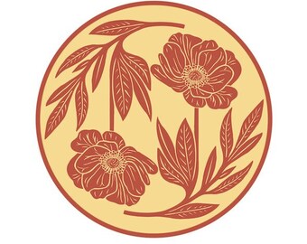 Flower Yin Yang Vinyl Sticker - 3x3 Circle Nature Decal
