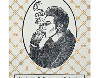 Here's to feeling good all the time - original block print
