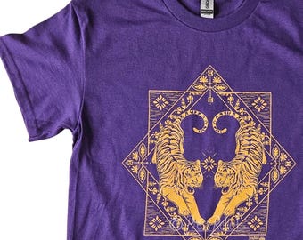 LSU Unisex Tiger Shirt - Purple and Yellow Graphic T-Shirt