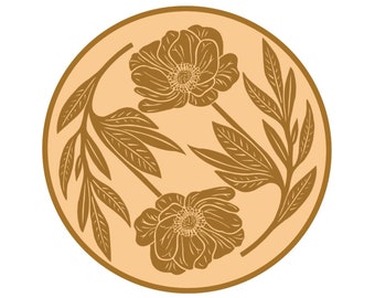 Tulip sticker, circle 2x2 flower sticker decal