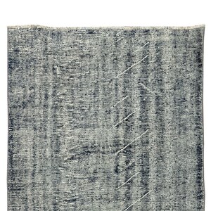 Overdyed Runner Rug 4' x 11' (126 x 347 cm) Turkish Handmade Runner Rug, Blue Vintage Rug