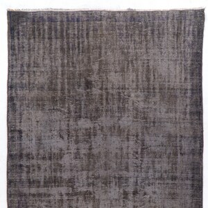 Dark Gray and Blue Overdyed Rug 6'1" x 9'5" (187 x 292 cm) Dark Grey with shades of Blue & Purple Vintage Oushak Rug