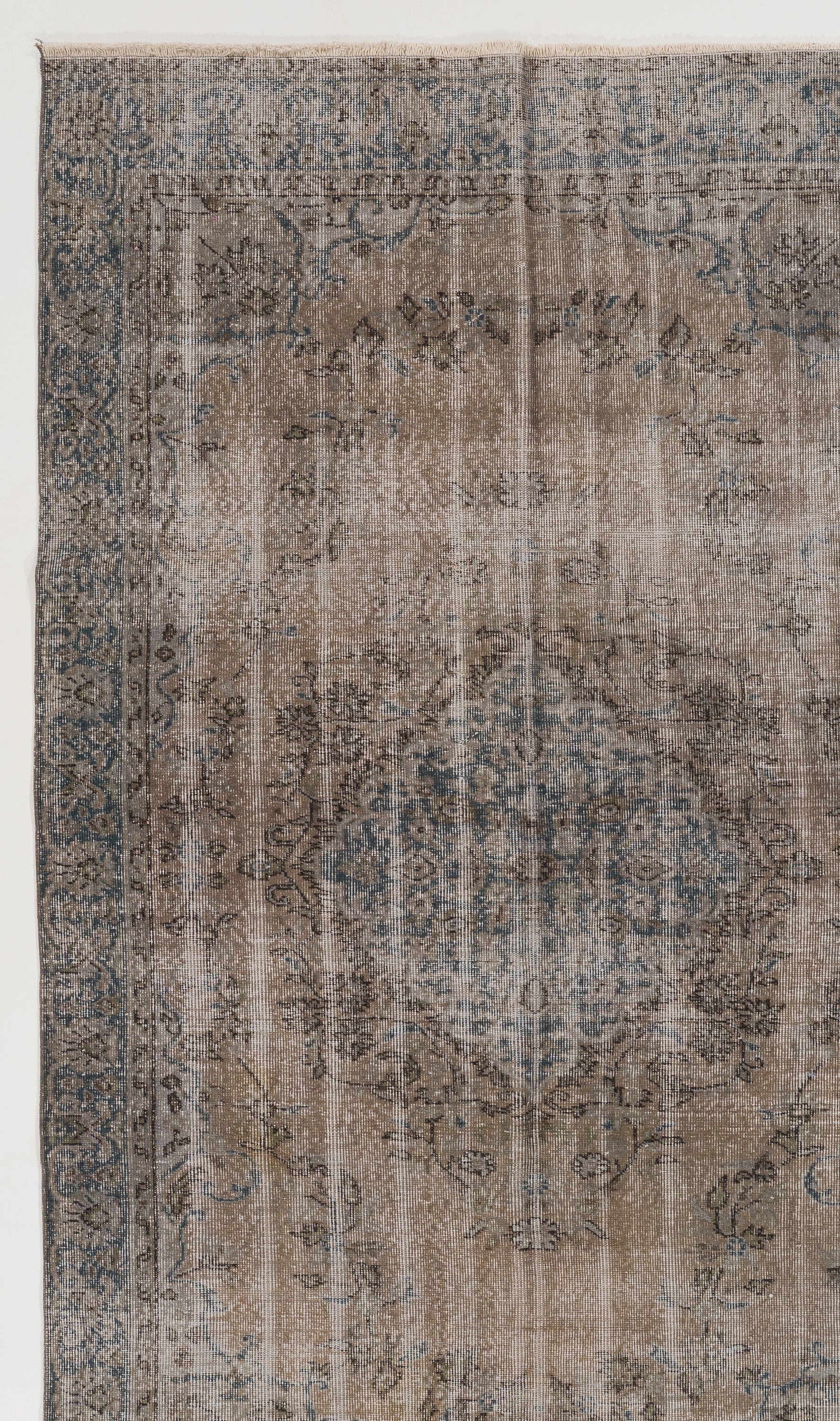 Gray Overdyed Rug with Blue & Brown Underlying Patterns Etsy